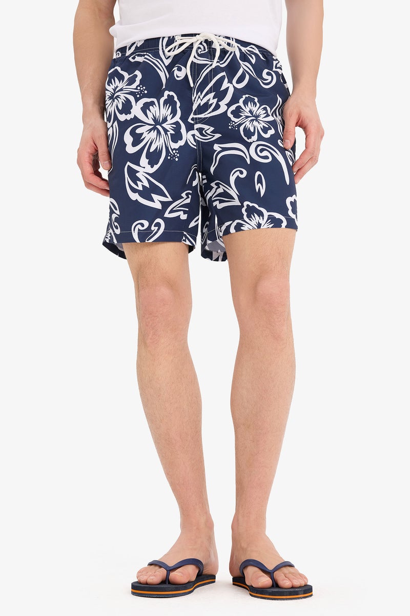 DeFacto Blue Man Patterned Mesh Lined Short Length Swim Shorts Casual - Image 4